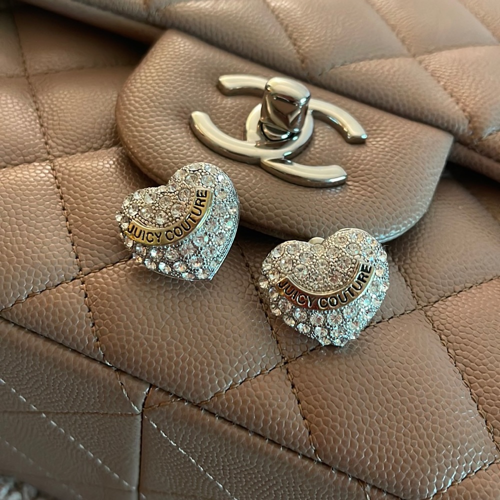 Juicy Couture XL Heart Earrings (Collectors Item Y2K Era) Nostalgic Glamour!